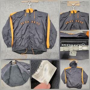 VTG KOHO Mens XL Full Zip‎ Hooded Embroidered Windbreaker Jacket